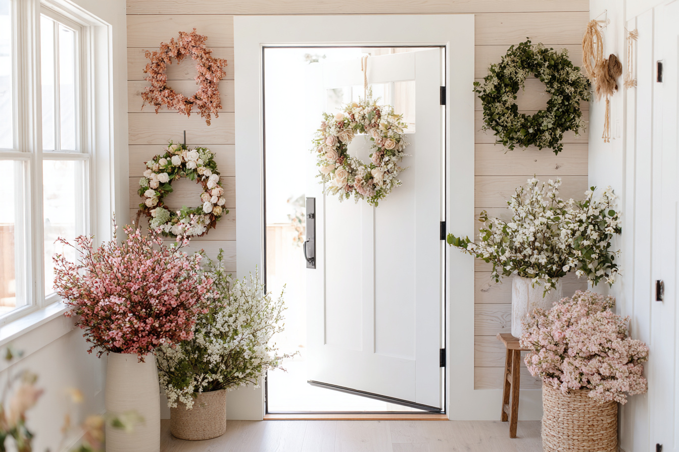 13 frische Ideen für deinen Frühlingskranz an der Haustür