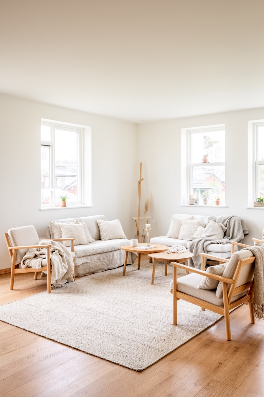 Modernes Wohnzimmer im skandinavischen Landhausstil