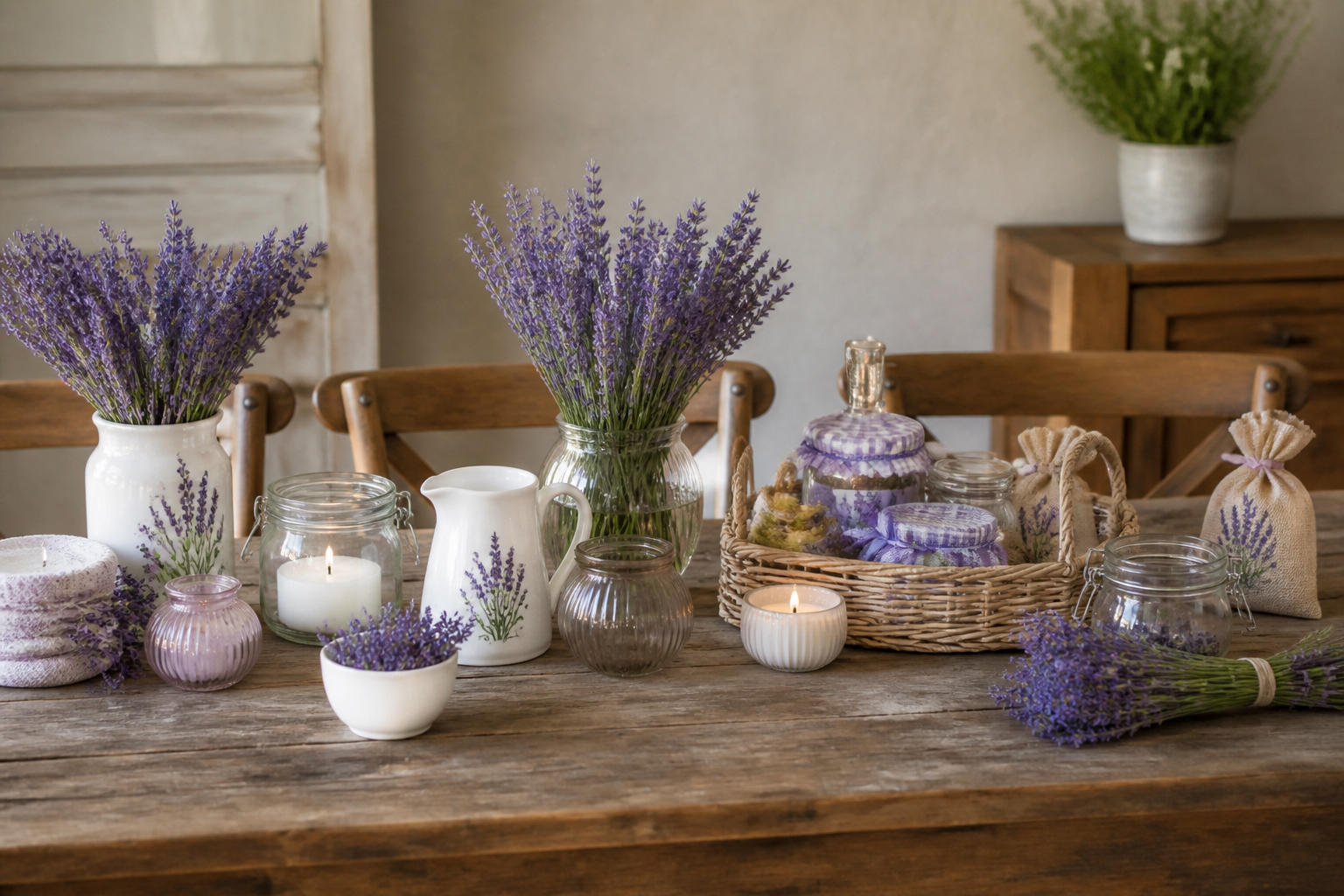 13 charmante Inspirationen für Tischdeko, bei denen Lavendel stilvoll im Mittelpunkt steht