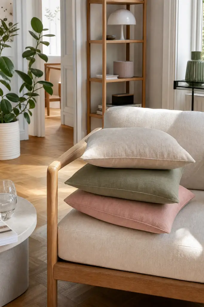 skandinavische-sommerdeko: 1. Leinen-Kissen aufs Sofa