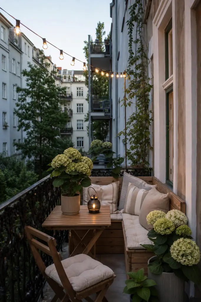 skandinavischer-balkon: 1. Eck-Lounge mit Klappbank