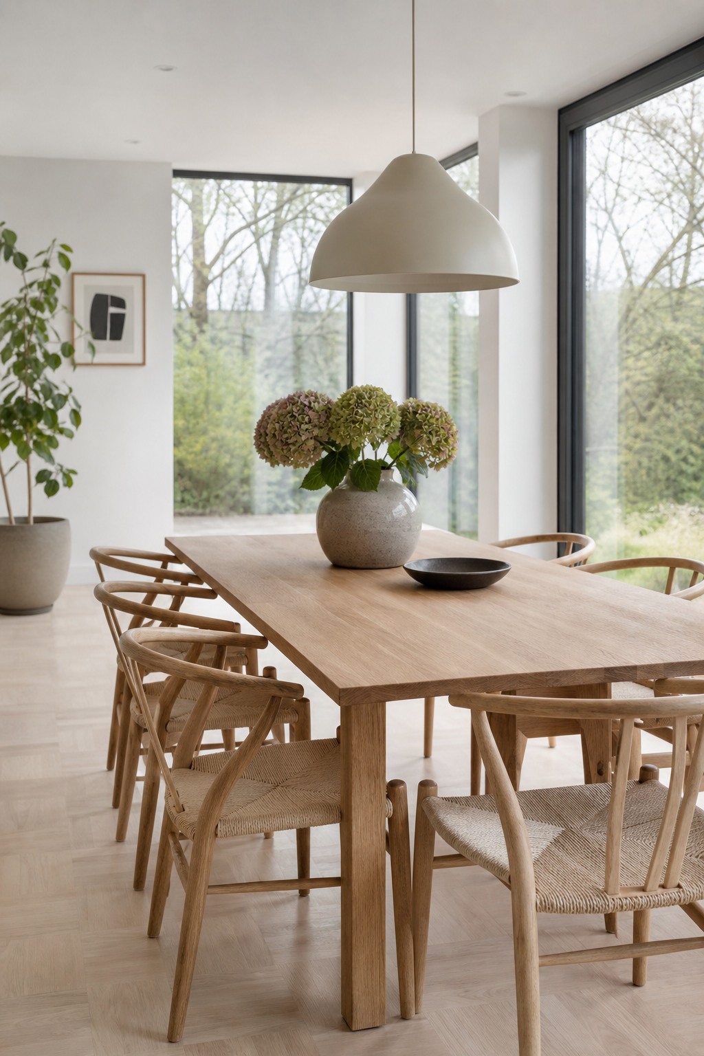 skandinavisches-esszimmer-ideen: 1. Massiver Holztisch aus Eiche