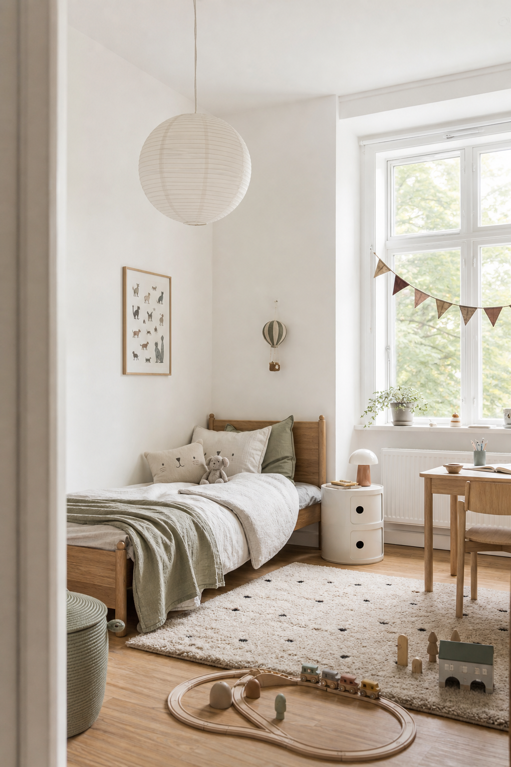 skandinavisches-kinderzimmer-ideen: 2. Leinen-Bettwaesche statt Disney