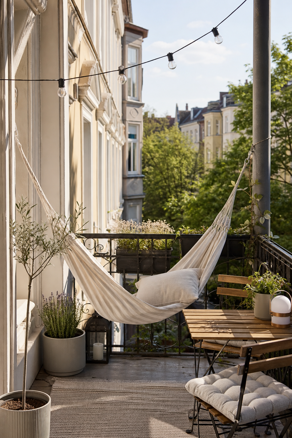 skandinavischer-balkon: 3. Mini-Hängematte für Single-Balkon