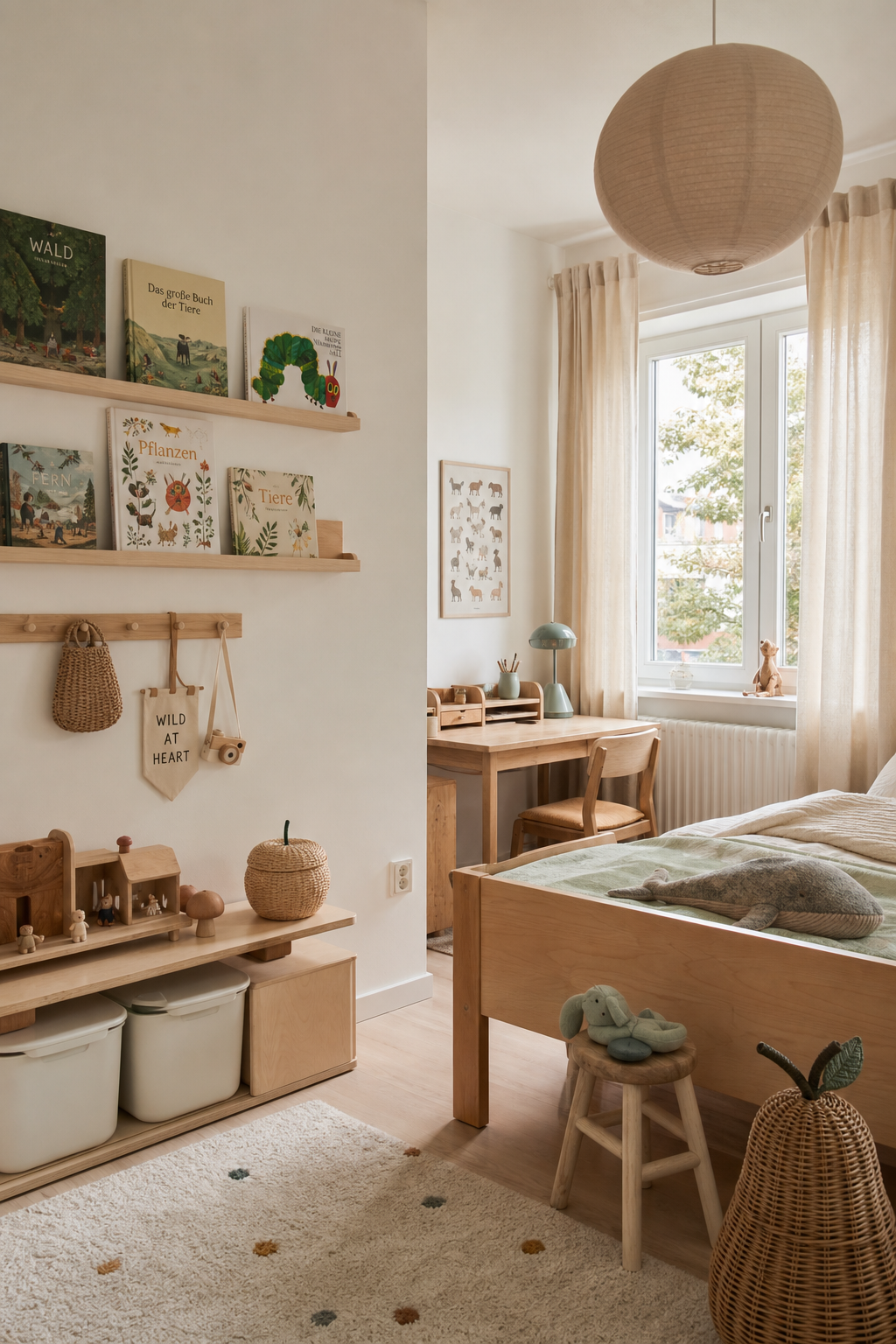 skandinavisches-kinderzimmer-ideen: 4. Sichtbare Buchregale