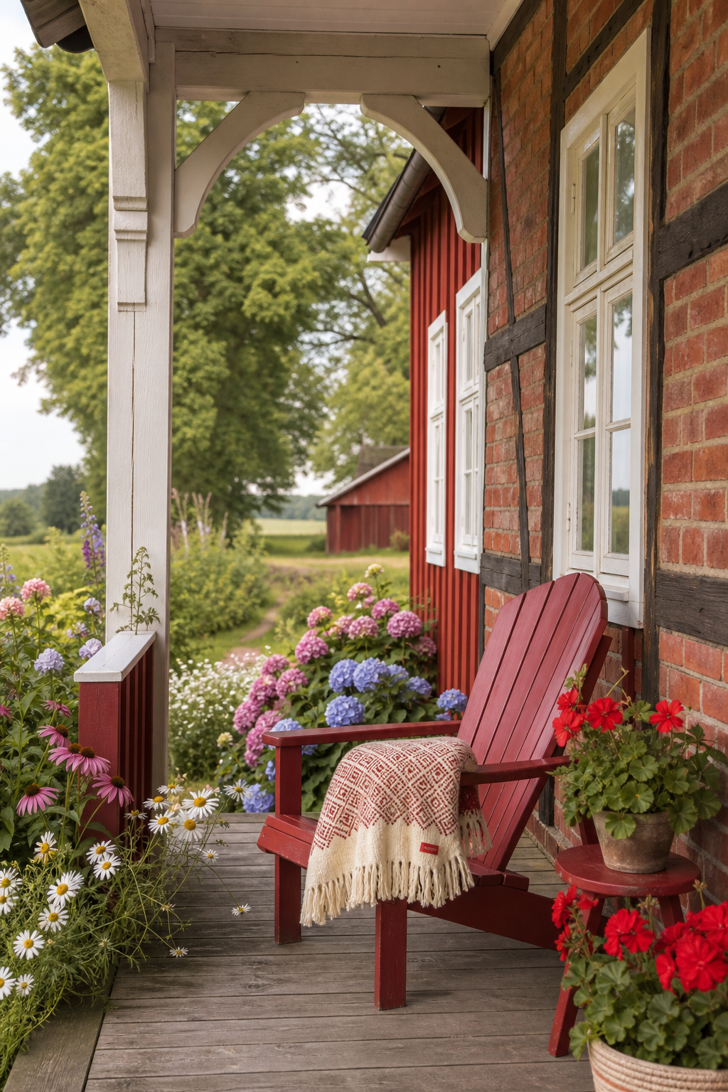 schwedenhaus-veranda-landhaus: 7. Klippan-Wolldecken über die Lehnen