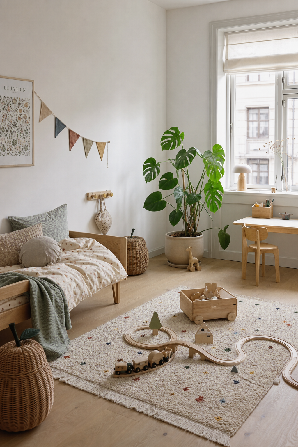 skandinavisches-kinderzimmer-ideen: 10. Robuste Zimmerpflanze