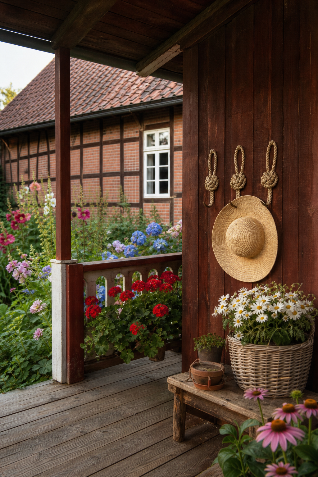 schwedenhaus-veranda-landhaus: 16. Garderobenhaken aus geflochtenem Seil
