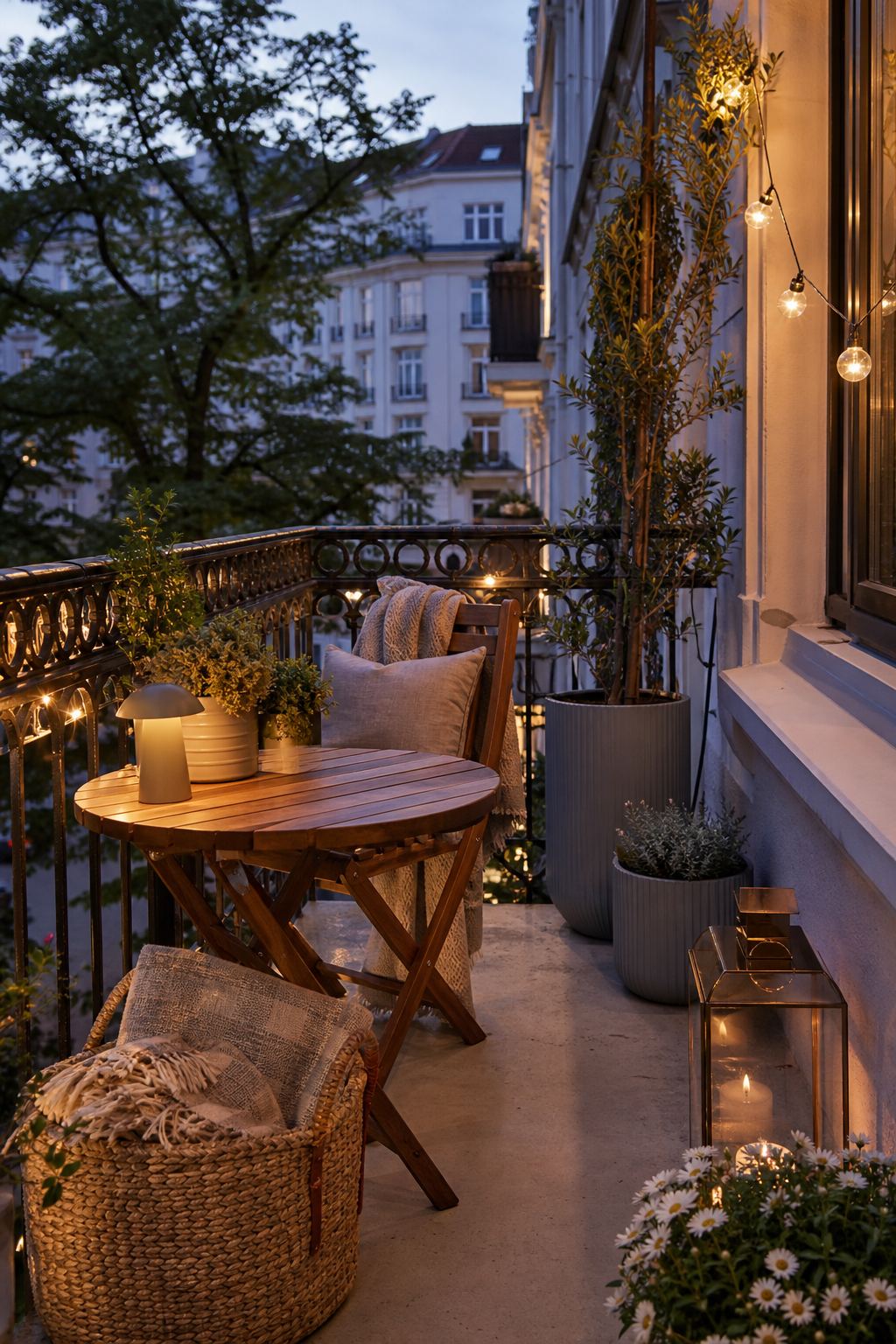skandinavischer-balkon: 19. Wolldecke im Korb