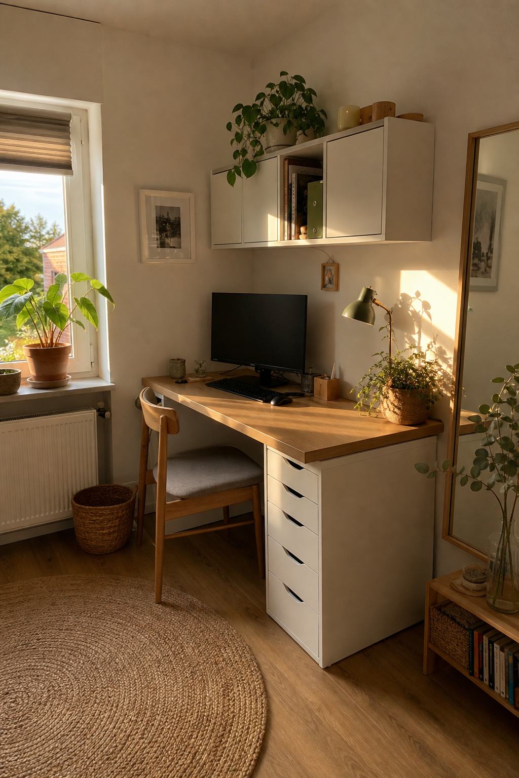 kleines quadratisches zimmer ecke homeoffice