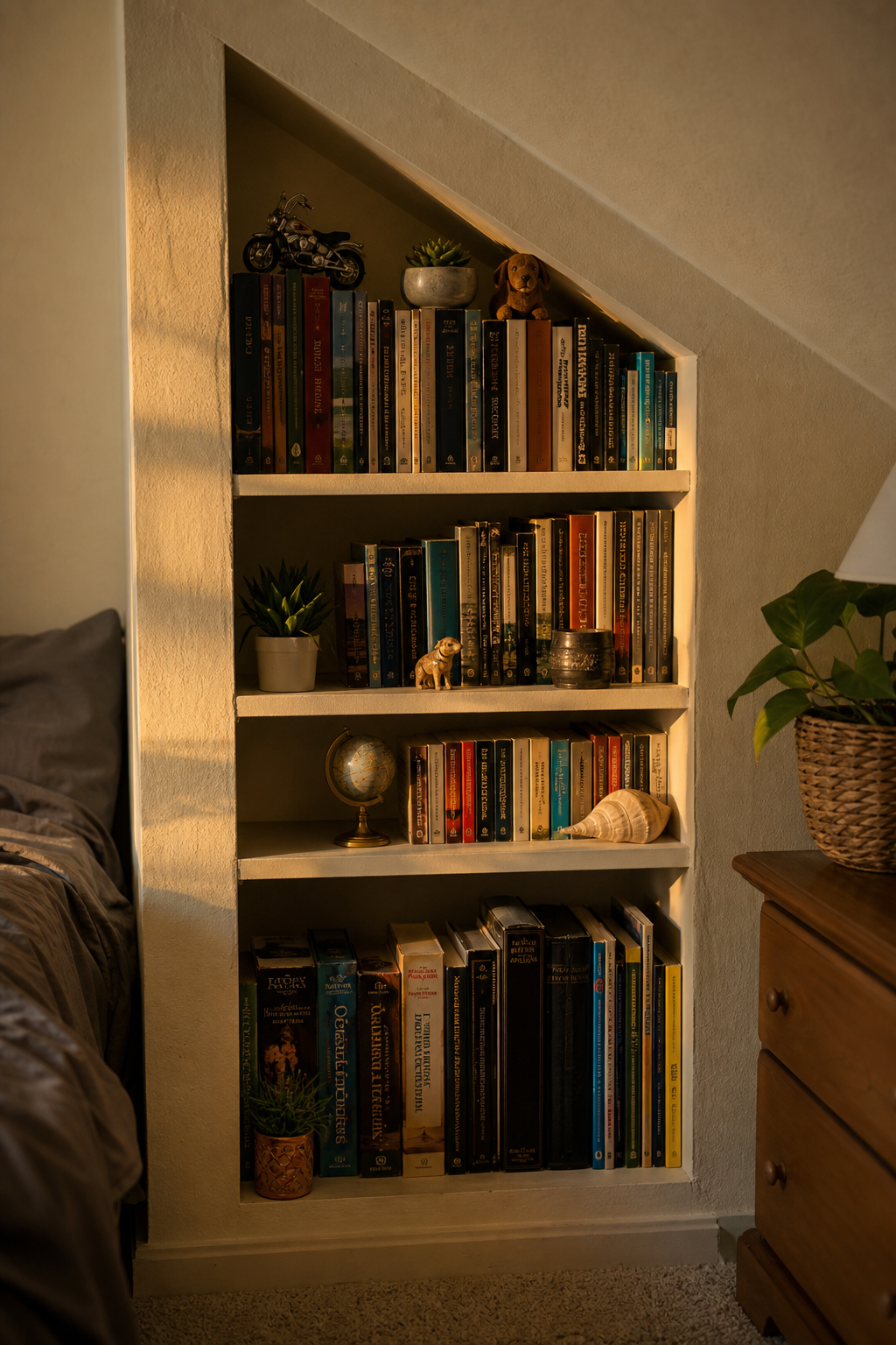 Kleine Nischenlösung als Bücherregal