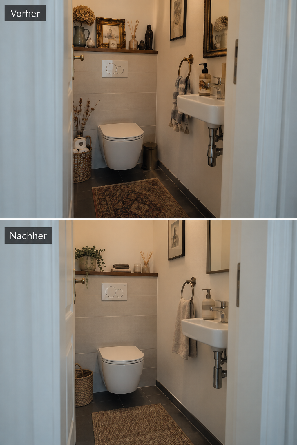 kleines modernes gaste-wc vorher nachher