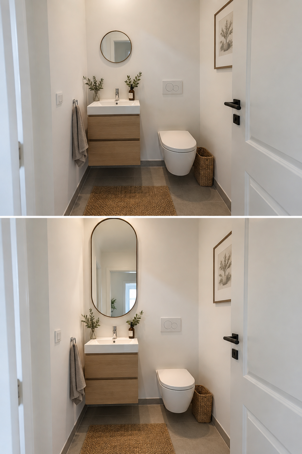 Vorher Nachher spiegel proportion kleines gaeste wc
