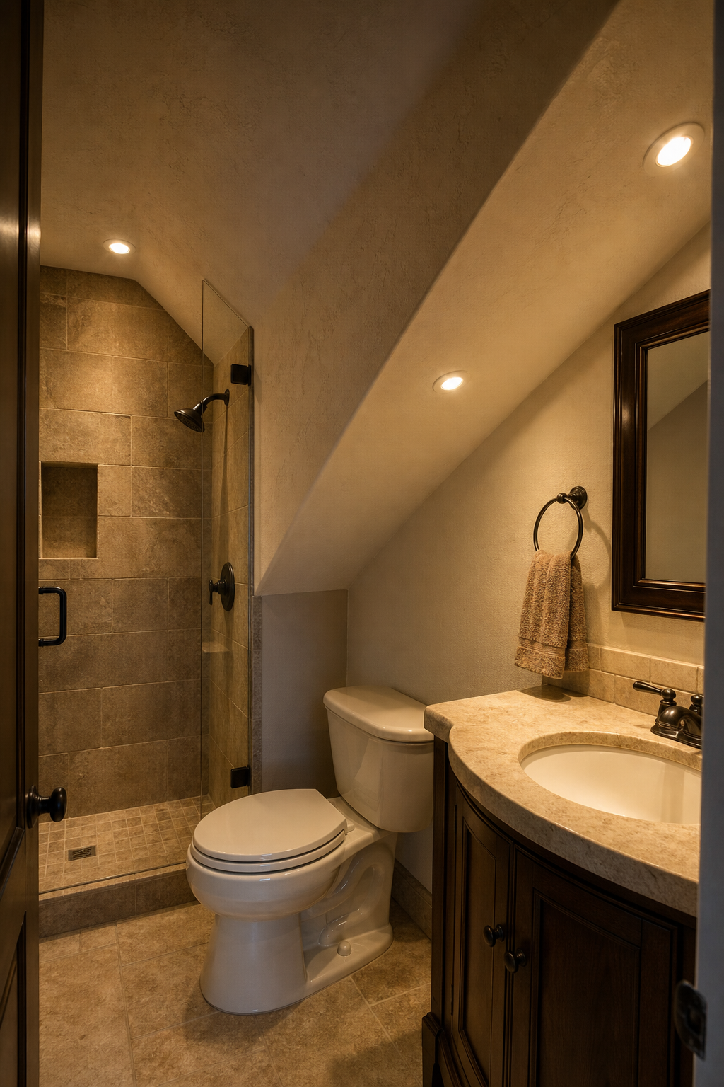 Grundlichtplanung Badezimmer Dachschraege
