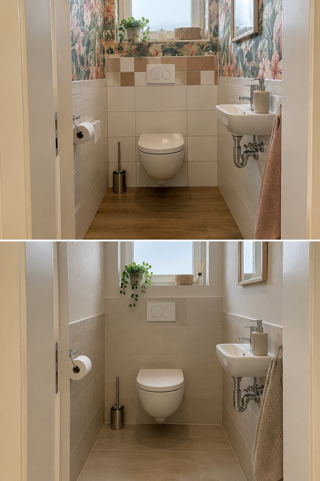 Vorher Nachher kleines Gäste WC