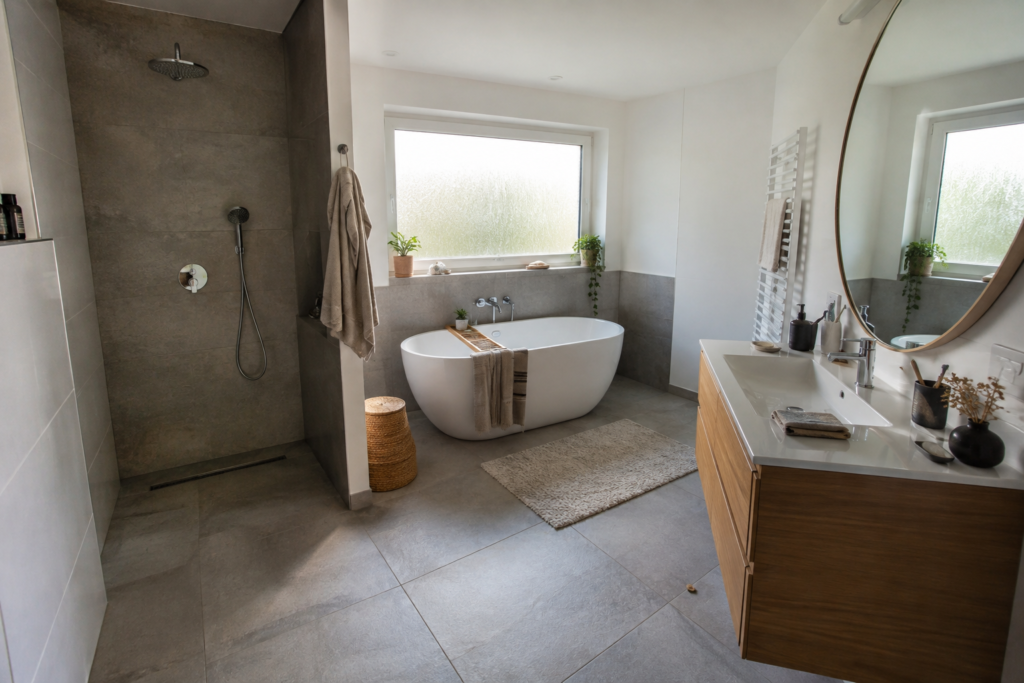 So gestaltest du dein Badezimmer mit Dusche ohne Glas: 15 Ideen zum Nachmachen