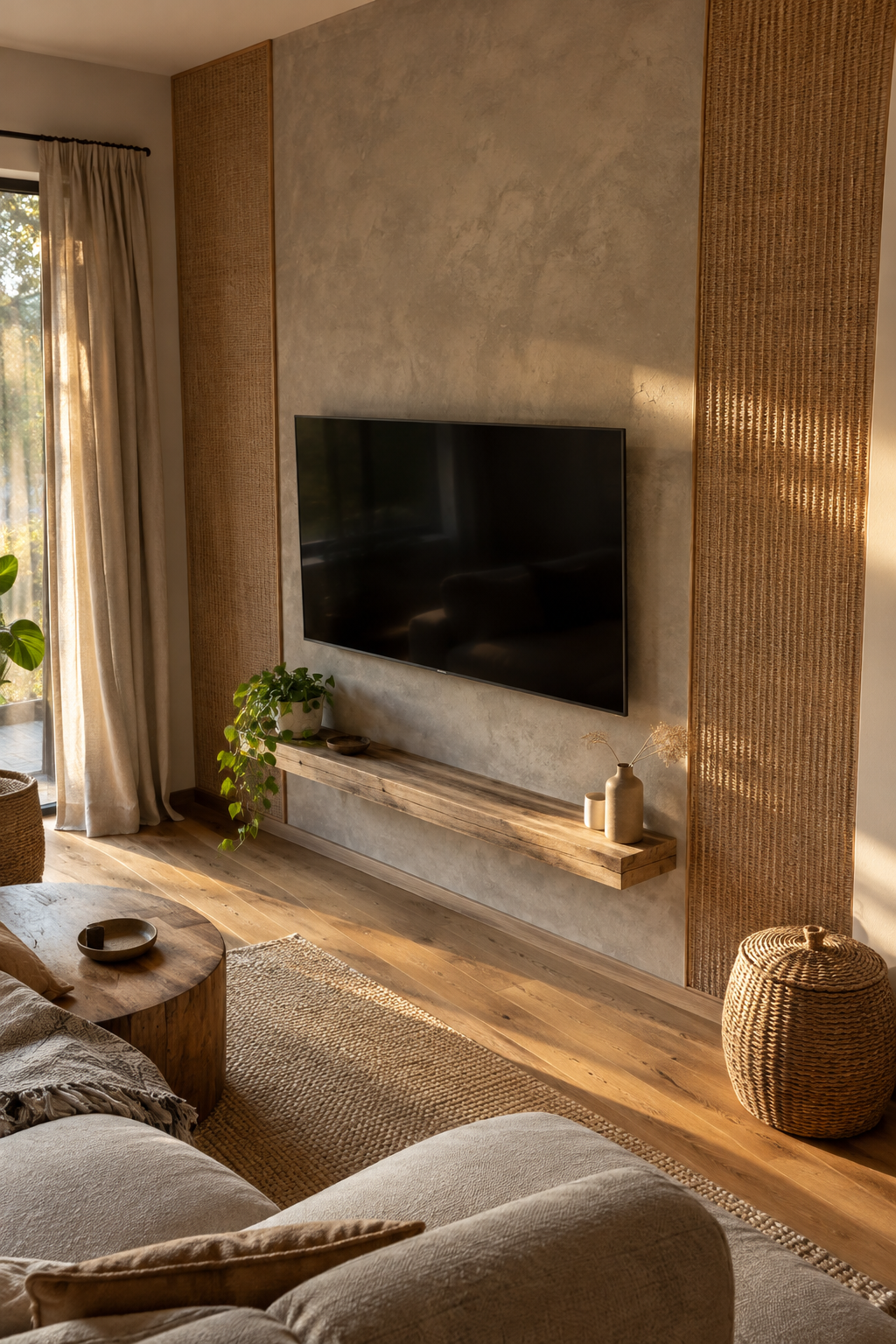 Kleine Fernsehecke mit Akzentwand