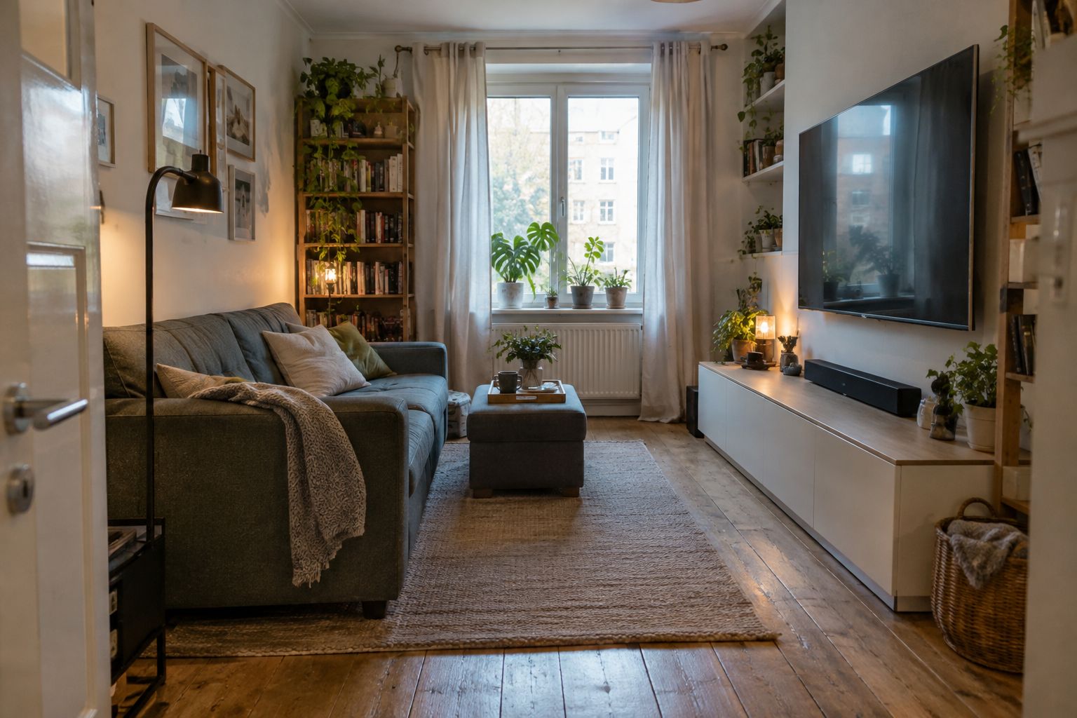So richtest du dein kleines TV-Zimmer ein: 14 Ideen mit Lowboard, Wand-TV und schmalem Sofa zum Nachmachen